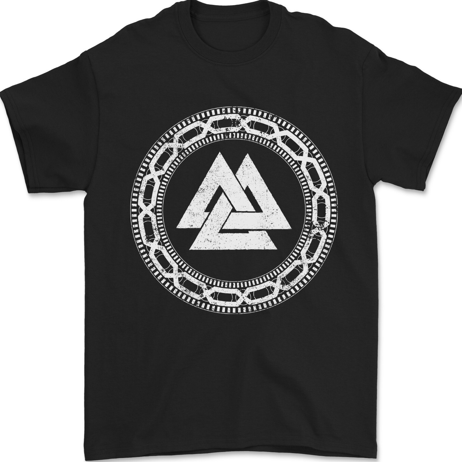 Viking Symbol Valknut White Gym Mens T-Shirt 100% Cotton