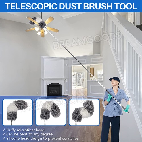 Feather Duster 245cm Long Telescopic Duster Microfiber Magic Static Brush - Picture 4 of 9