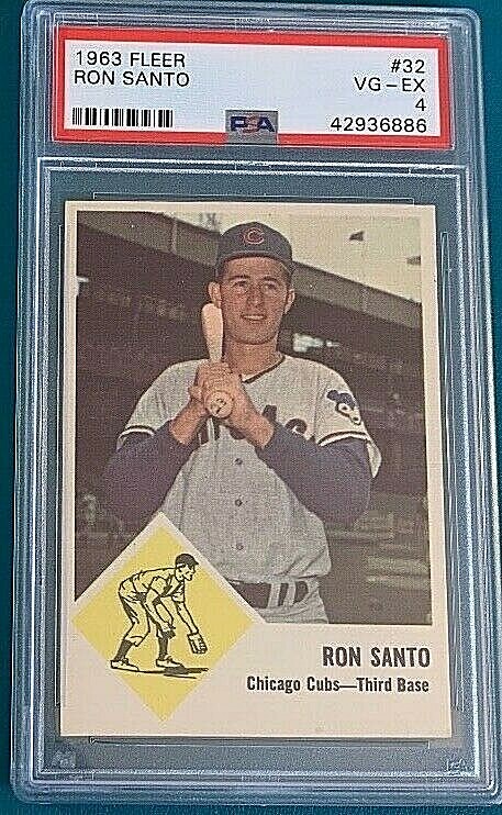 1963 Fleer Baseball #32 Ron Santo PSA 4 Perfectly Centered
