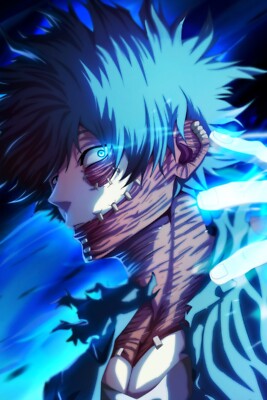 My Hero Academia Dabi Blue Neon Poster 24x36 inches
