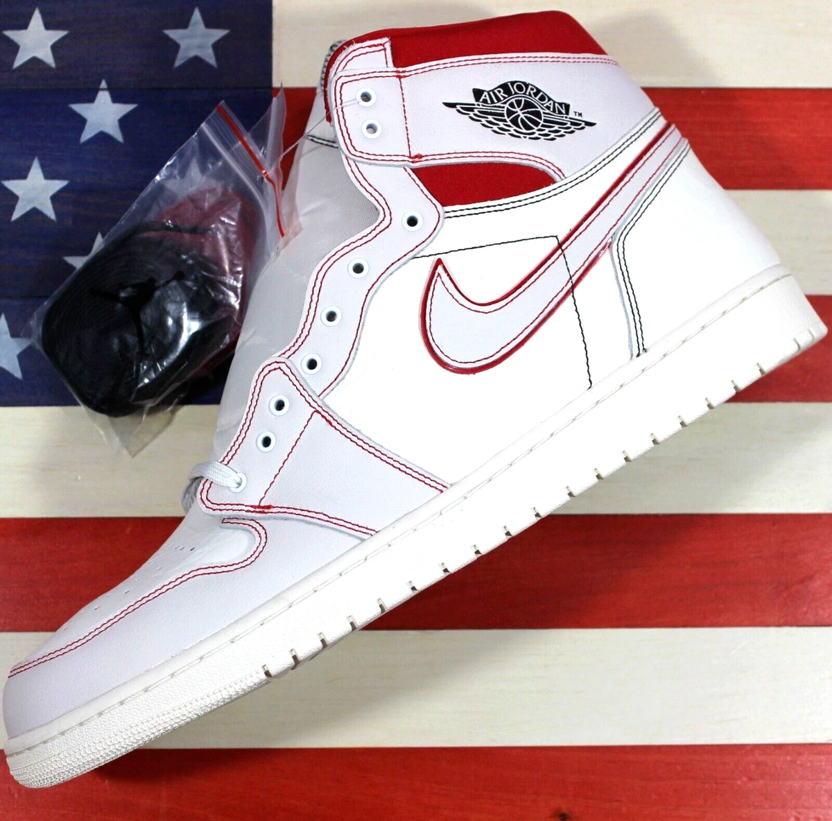 Nike Air Jordan 1 High OG Off-White/Red/Phantom Retro Shoe i ...