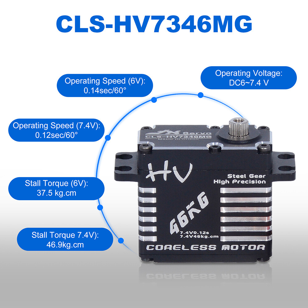 JX Servo CLSHV7346MG 46KG Torque HV Gear Digital Coreless Servo for RC