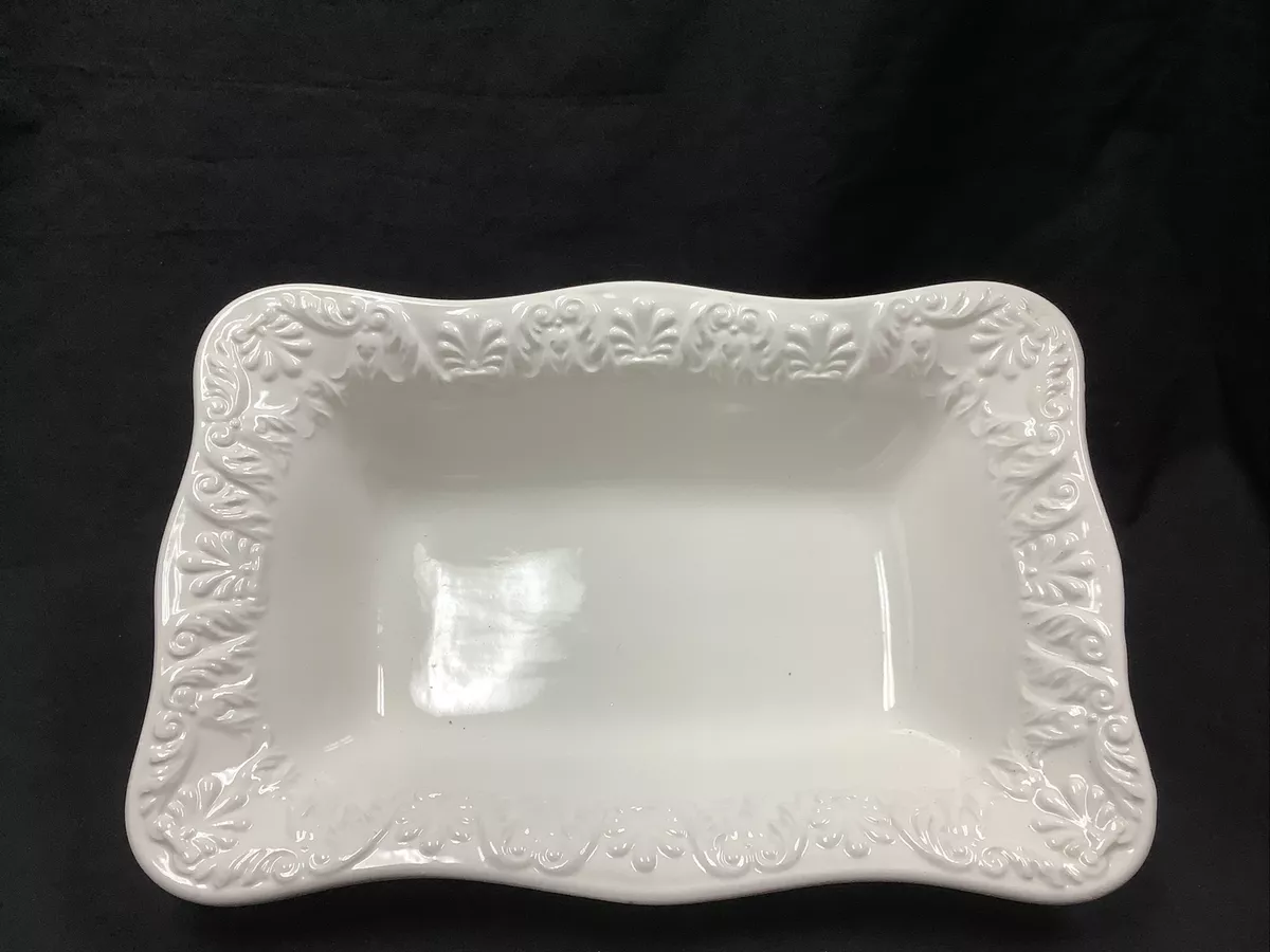 White rectangular serving dishes cheap