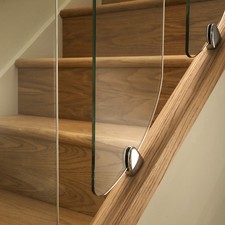Cheshire Clarity Stair Glass Toughened Panels and Chrome Brushed Clamps