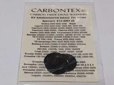 1 Set Carbontex Drag Washers Daiwa E13-6001 Fits Older Spinners