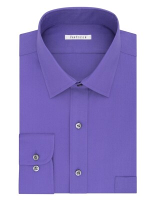 men's van heusen flex collar regular fit pincord dress shirt New Van Heusen Mens Regular-Fit Pincord Flex Collar Shirt Long Sleeve 18.5  36/37