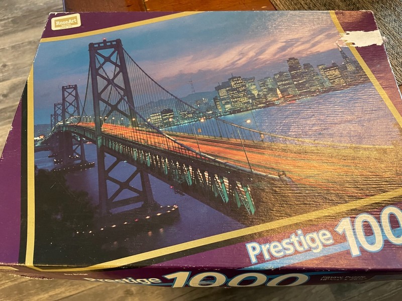 1996 Rose Art Prestige 1000 Piece Puzzle Bay Bridge San Francisco CA NEW Sealed