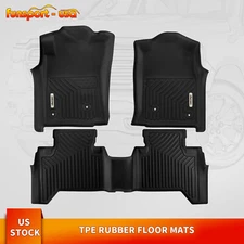 Floor Mats Liners for 2005-2015 Toyota Tacoma Double Cab TPE Rubber All-Weather
