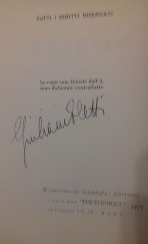 POESIE DI EURO GIULIANI ELETTI EDIZIONE GABRIELI 1973 - Imagen 3 de 6