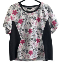 Scrub Top Cherokee 2XL Floral Pattern Medical Dental Nurse Hospital Uniform