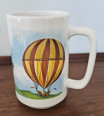 Hot Air Balloon Mug Vintage Otagiri Kurt R Kress Stanley Papel Japan 16 oz