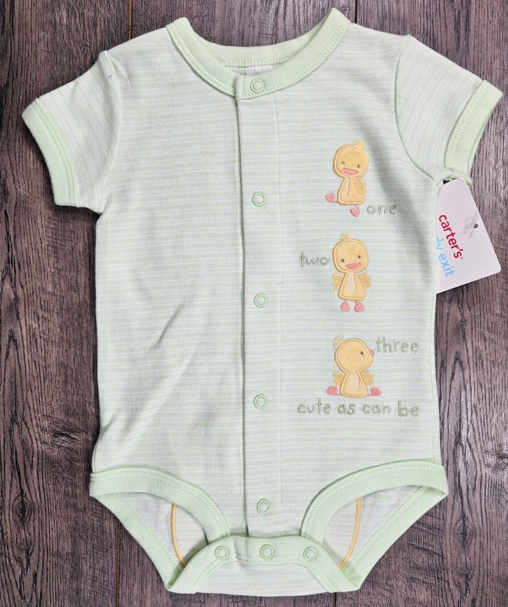 Baby Boy Clothes New Carter's Month Yellow Duck Cute As Can Be Romper  Outfit