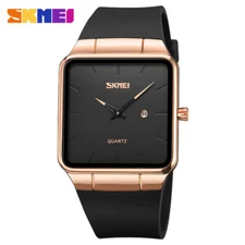 SKMEI Men Rectangle Watch Fashion Ultra Thin Case for Males Business Wristwatch