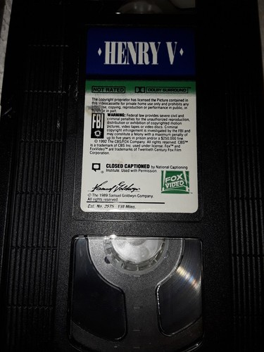 Henry V (VHS, 1990) - Picture 6 of 9
