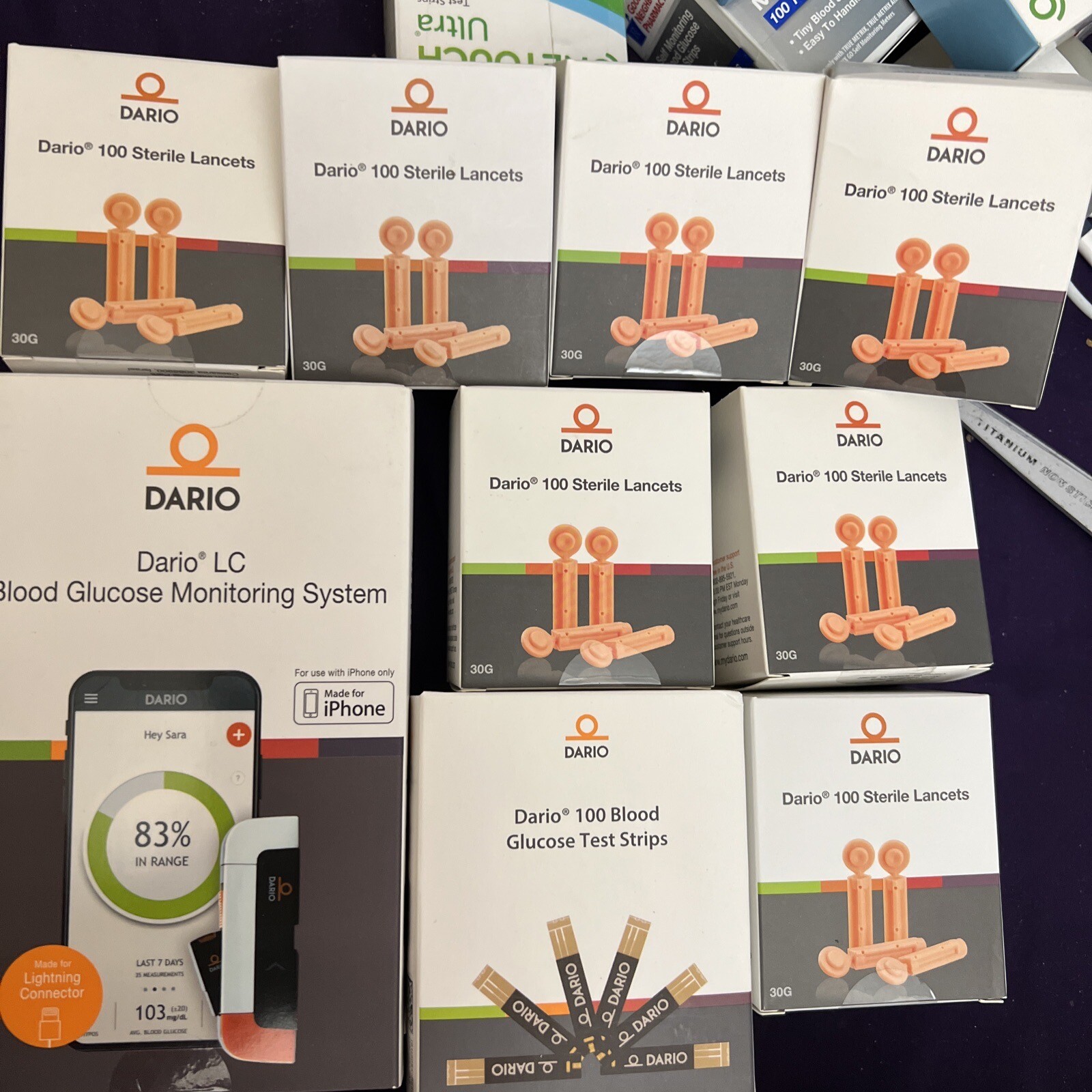 New Dario 100 Blood Glucose Test Strips Exp 2024 .. 1 Meter And 700 Lancets JOKER5000 The