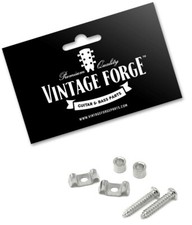 CHROME VINTAGE STRING TREE RETAINER GUIDE SET 2 FOR FENDER STRAT GUITAR NEW 