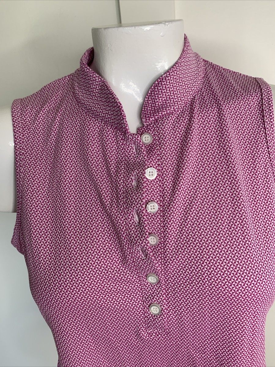 LIJA シャツ LIJA Womens Sz M Pink 1/4 Button Sleeveless Golf Tennis Top