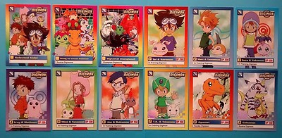 1999 Digimon EXCLUSIVE PREVIEW Series 1 Gold Holo Stamp Complete NM+ Set  1-34