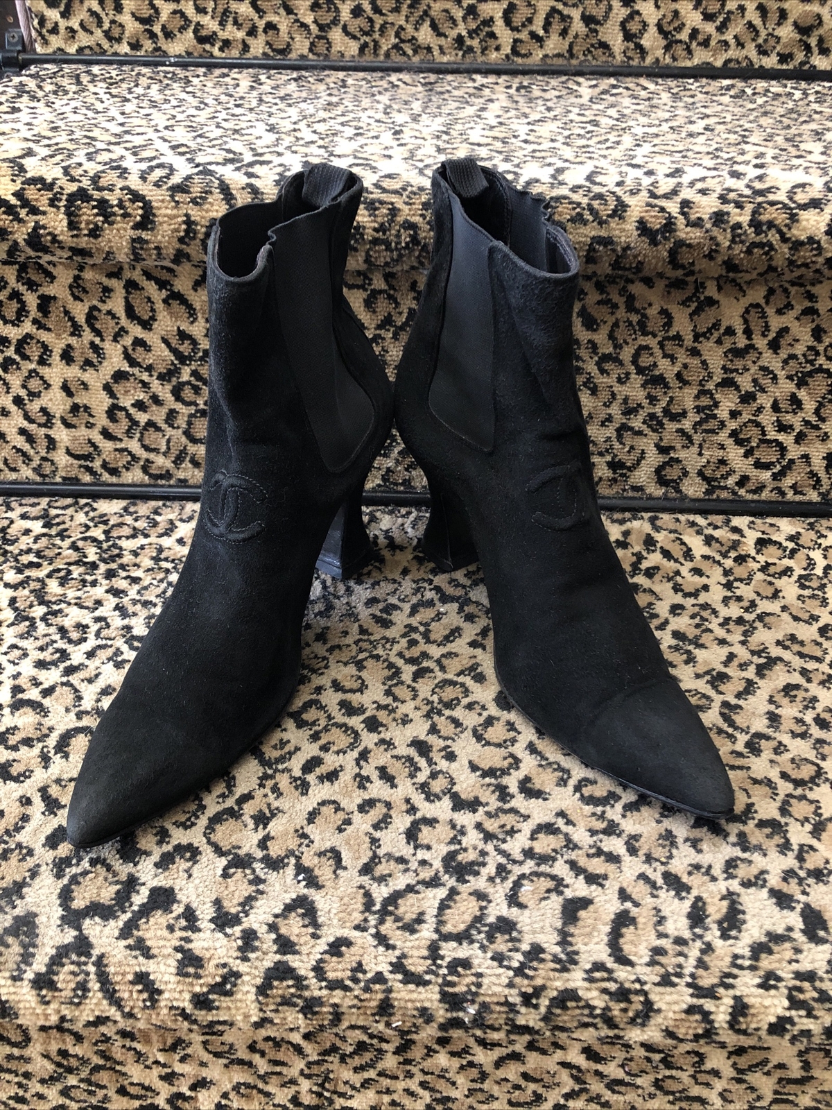 chanel black chelsea boots
