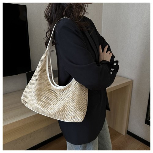 Purses Woven Bag Bucket Bag Underarm Bag Casual Shoulder Bag Ladies - Picture 6 of 16