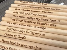 Personalized Engraved Drumsticks 1 Pair Custom Drum Sticks Musician, Drummer