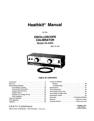 Assembly Manual-Anleitung für Heathkit IG-4505 