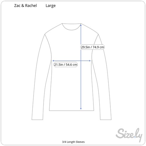 Zac & Rachel Womens Size Large Tunic Top Shirt 3/4 Sleeves Black White Plaid - Picture 6 of 6
