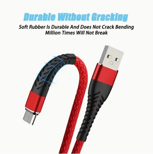 Heavy Duty Micro USB Fast Charger Data Cable Cord For Samsung LOT Android HTC LG - Picture 5 of 11