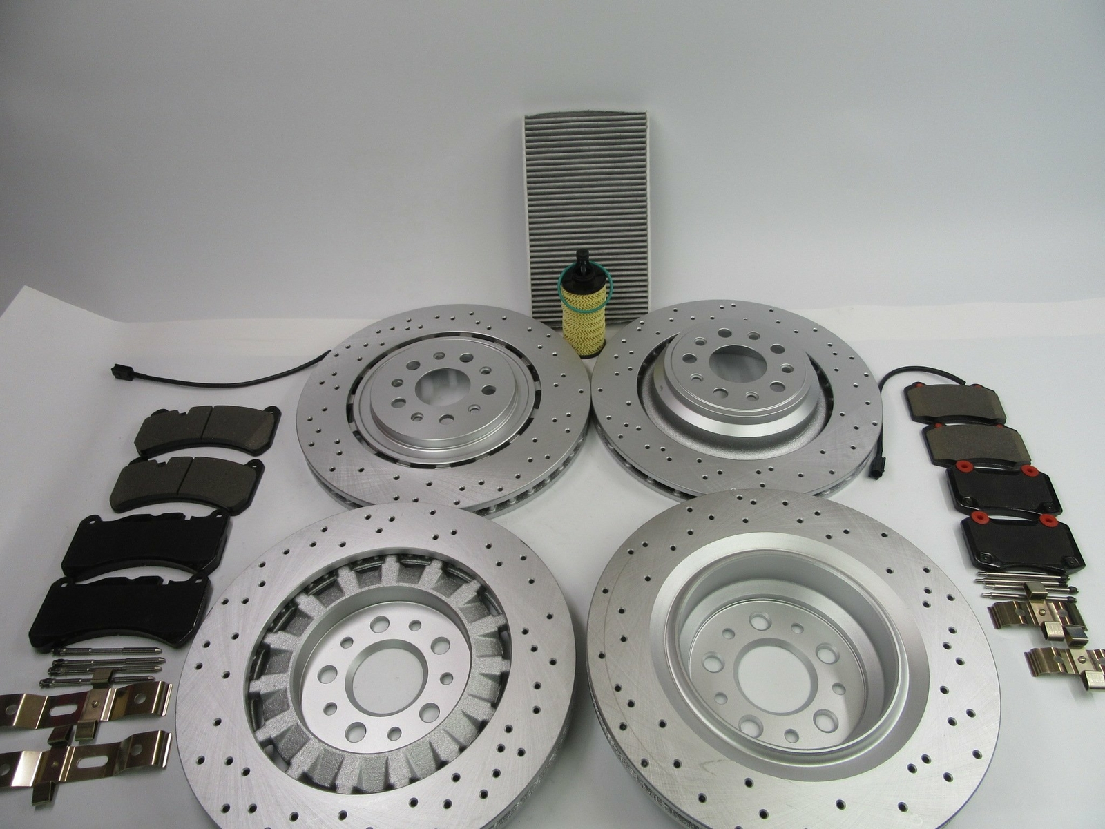 Maserati Ghibli Quattroporte  front rear brake pads rotors TopEuro FREE FILTER #
