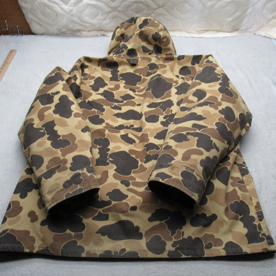 Columbia GoreTex Jacket Men XXL Green Camo Canvas Reversible Liner 3in1 USA VTG - Image 2 of 4