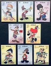ST VINCENT STAMP WORLD LONDON '90 DISNEY STAMPS MNH BRITISH MILITARY UNIFORMS 1