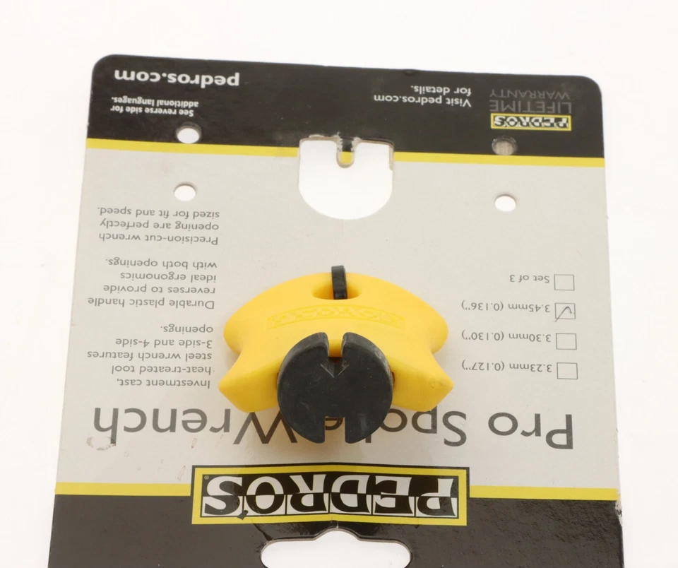 Pedro's Pro Llave de Radios 3.45mm (0.136") Bicicleta Herramienta Tratamiento Térmico Amarillo NUEVO Foto 3 de 3