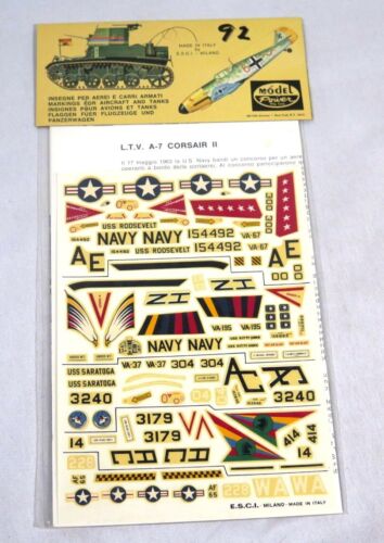 L.T.V. A-7 Corsair II No. 92 Decals Model Power/E.S.C.I. - Picture 1 of 2