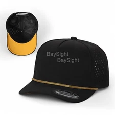 Mens Waterproof Baseball Cap With Rope Adjustable Snapback Trucker Hat with Rope