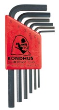 1.5mm-5mm Hex End Short Arm L-Wrenches Set 6pcs w/ProGuard  Bondhus USA 12246