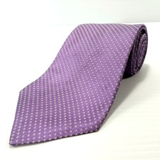 Geoffrey Beene Luxury Tie Purple Geometric Basketweave Woven Silk Necktie