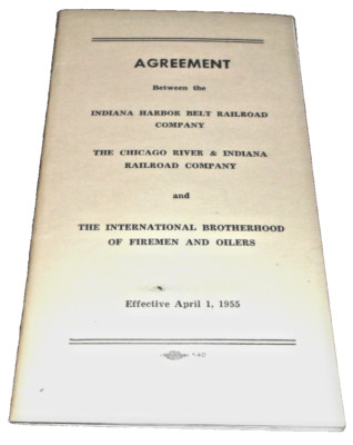 APRIL 1955 NYC NEW YORK CENTRAL IHB/CR&I AGREEMENT WITH FIREMEN AND OILERS
