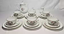Johann Seltmann Vohenstrauss Bavaria 21pcs Coffee/Tea Set Gold Trim Birds