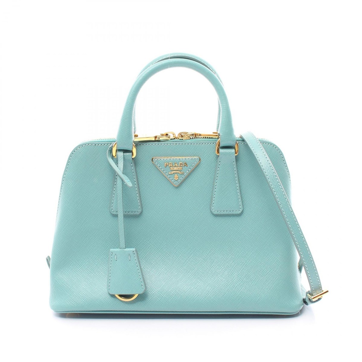 PRADA SAFFIANO LUX 2way shoulder Handbag Saffiano leather Blue 