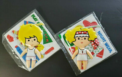 Vintage  3D Puffy Little Boy and Girl Dress Up Stickers/Colorform KO SKU 35