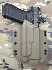 FDE Kydex Light Bearing Holster for Glock 17 GEN 5 Streamlight TLR-1