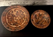 2 Indigenous Tribal Folk Art Hand Made Earthenware Bowls Indonesia Lombok