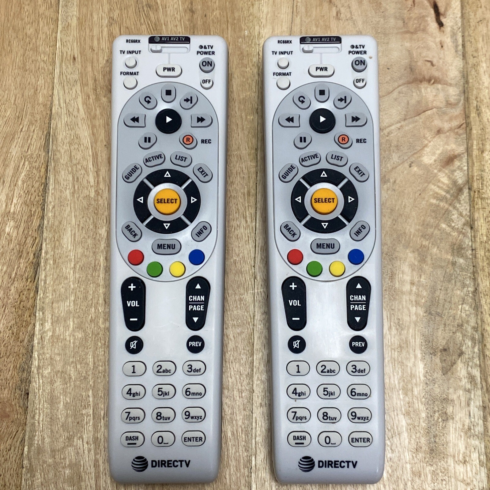 Lot Of 2 DIRECTV RC66RX RF Remote Control DTV AV1 AV2 TV Tested | eBay