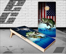 Bass American South Carolina Flag Cornhole Boards Bean Bag Toss Game