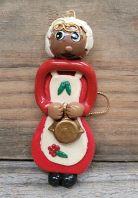 *GRANDMA IN THE KITCHEN* Lainikins VTG African American/Black/Holiday Ornament