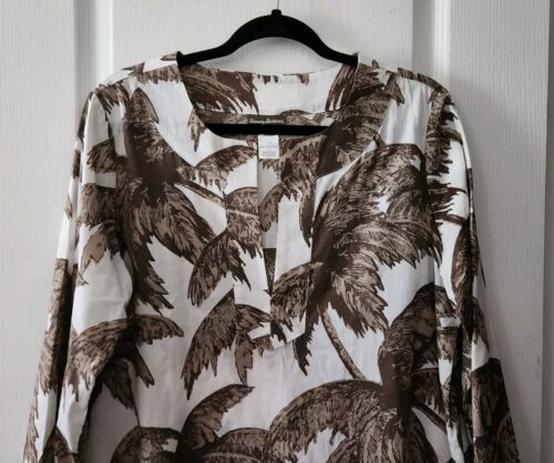 TOMMY BAHAMA Women's 3/4 Sleeve PALM Print Swim Cover-up Tunic Dress Size M - Picture 3 of 7