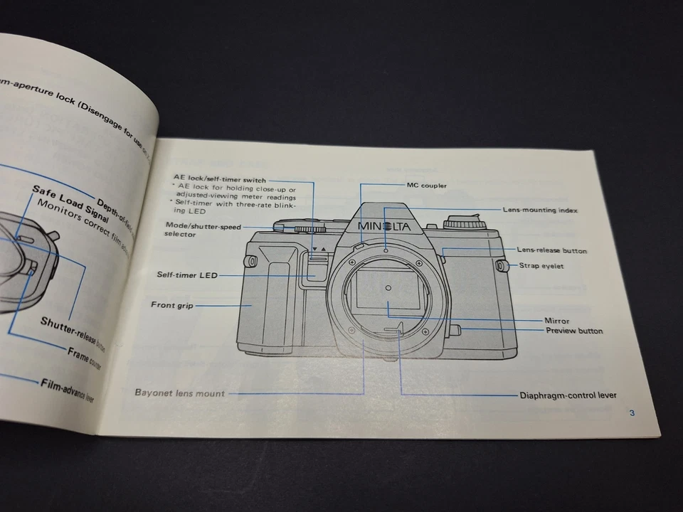 Minolta X-9 English Instruction Manual 35mm SLR Film Camera - Image 3 of 4