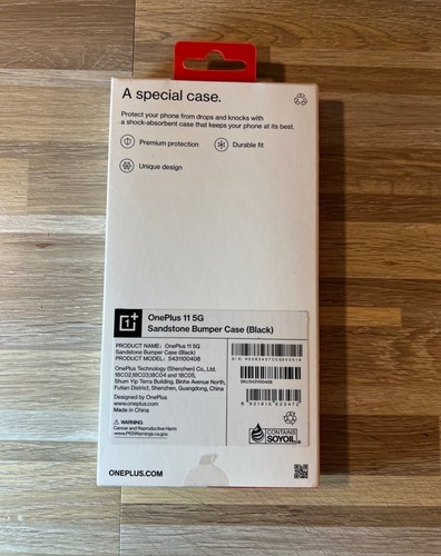 Official OnePlus 11 5G Sandstone Bumper Case Black - Picture 4 of 4