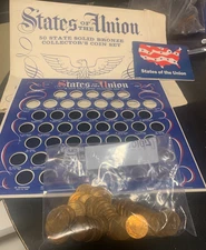 Vintage 1969 Shell Oil States Of The Union 50 Solid Bronze Collectors Coin Set