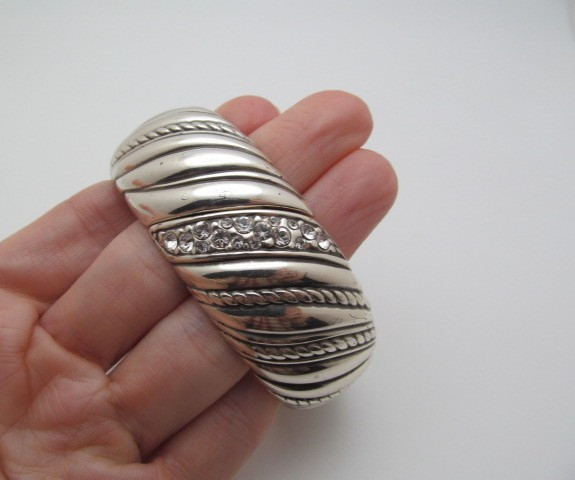 Brighton Heavy Silver Metal Solid Fluted Crystal … - image 5